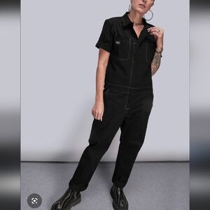 Utility Black Women’s Coverall Jeans Jumpsuit - Brand